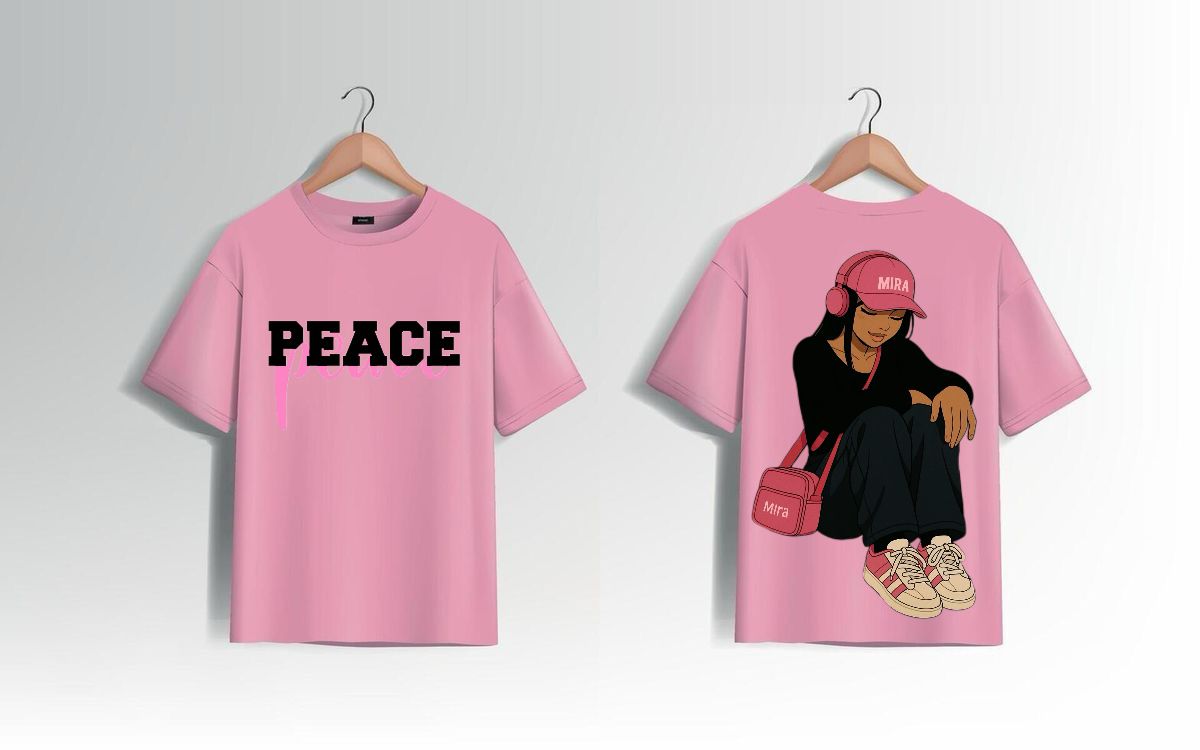 "Peaceful Mira" Girl Power Pink T-Shirt