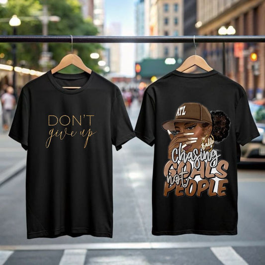 "Chasing Goals" Empowering Black T-Shirt