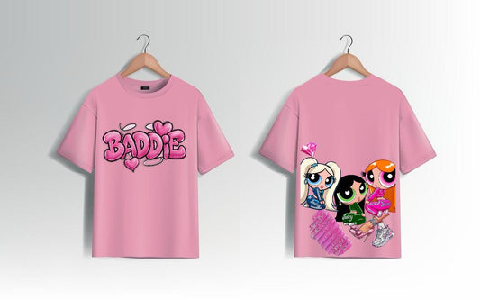 Pink "BADDIE" Powerpuff Girls Tee