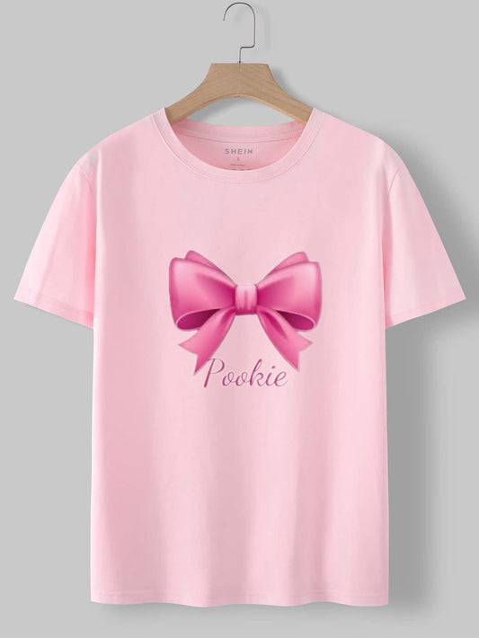 "Sweet Pookie" Pink Bow Graphic T-Shirt