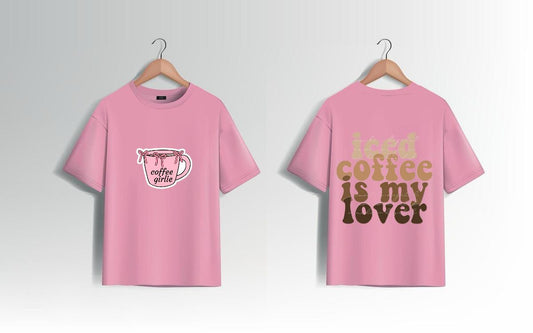 "Coffee Is My Lover" Cute Pink T-Shirt