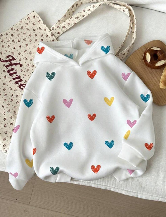 multicolor hearts trendy hoodie